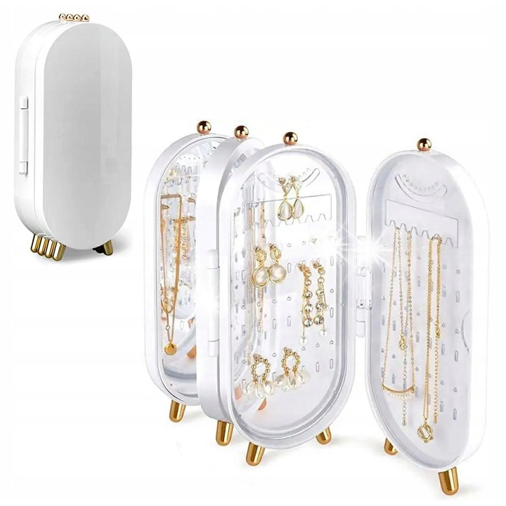 Aptel ékszertartó, zöld, 22,5x11,5x6,5cm, szett