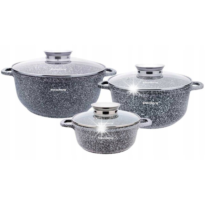 Set oale marmurate Klausberg, 6 piese, 20x8.5cm, 24x11.5cm, 28x12.5cm, colorat