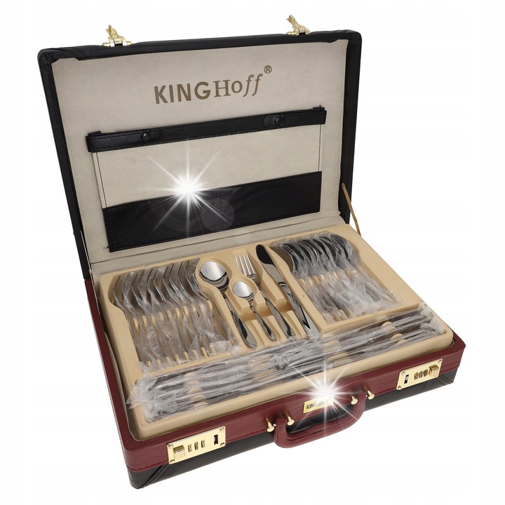Set tacamuri Kinghoff 72 piese, inox lucios, 3508, argintiu