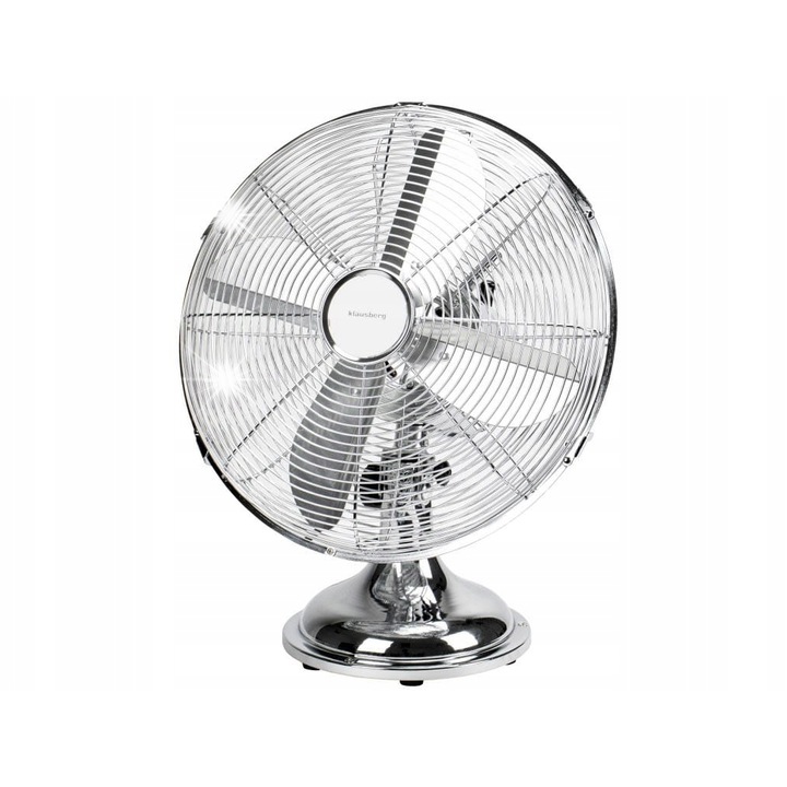 Ventilator oscilant Klausberg, 40cm, 50W, metalic, argintiu, cu 3 viteze, pentru birou si acasa