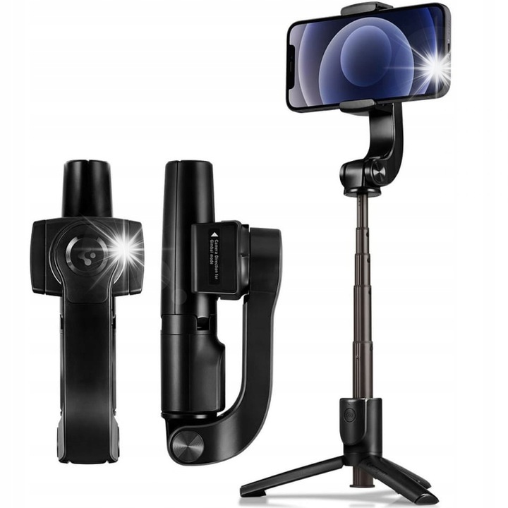 Selfie stick Spigen S610W, gimbal 3 in 1, negru, 220g