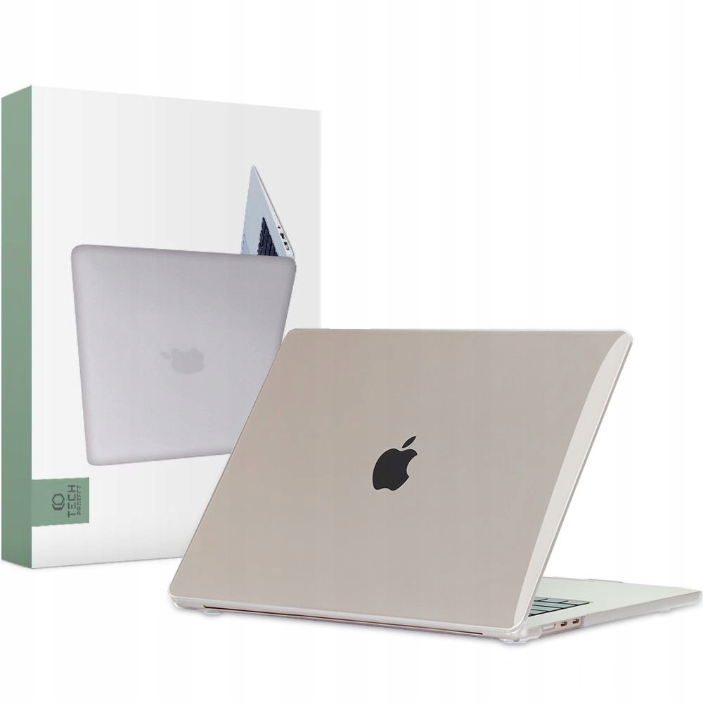 Etui laptop Tech-Protect Smartshell pentru MacBook Air 15 M2/M3 2023-2024, Crystal Clear, set 1x etui