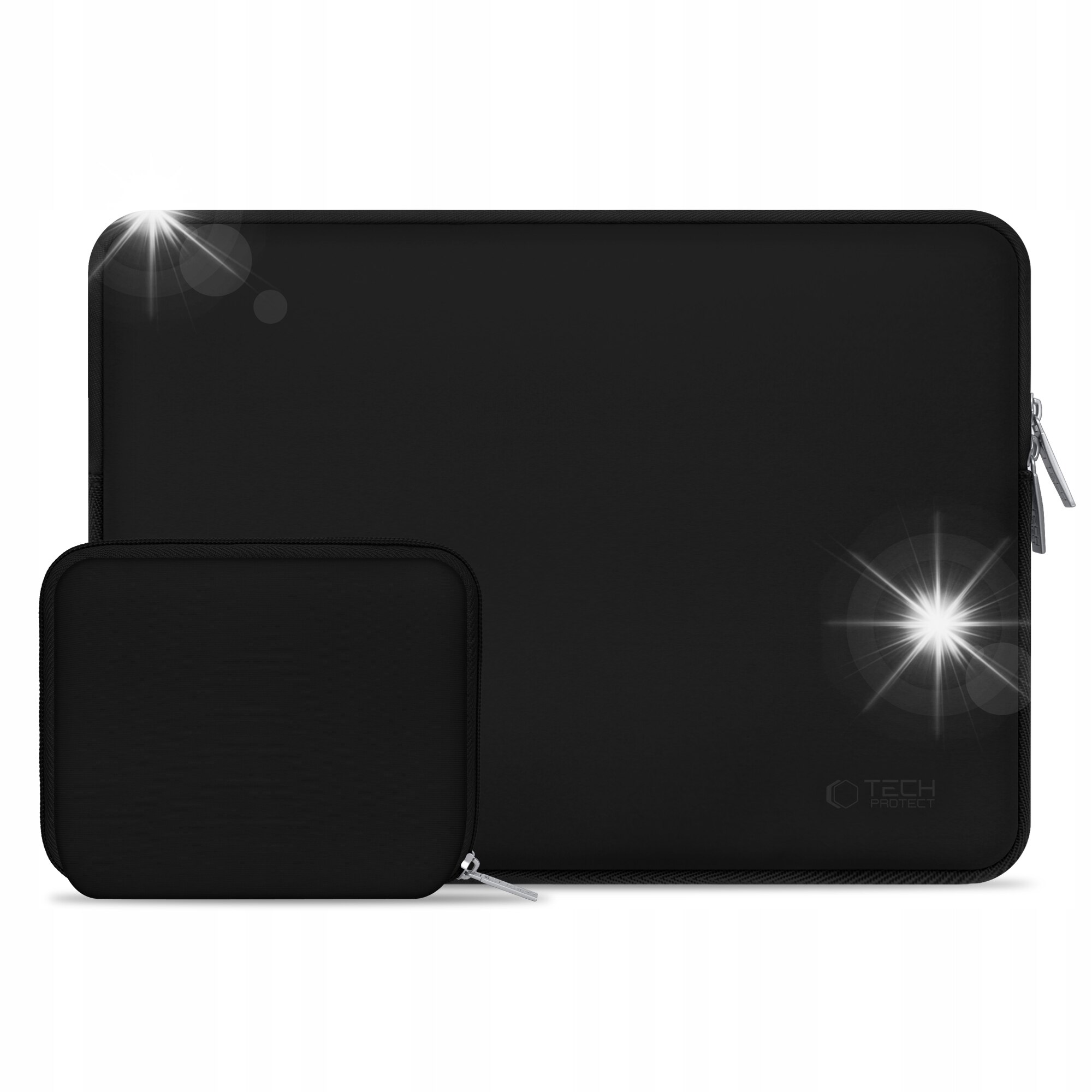 Etui laptop 13-14, Tech-Protect NeoSlim, negru, set cu etui mini, dimensiuni 36x26x1,8cm, 23x33,5cm