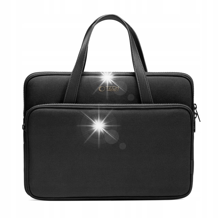 Tech-Protect laptop táska, 15-16 hüvelykes, fekete, vízálló, fogantyúkkal