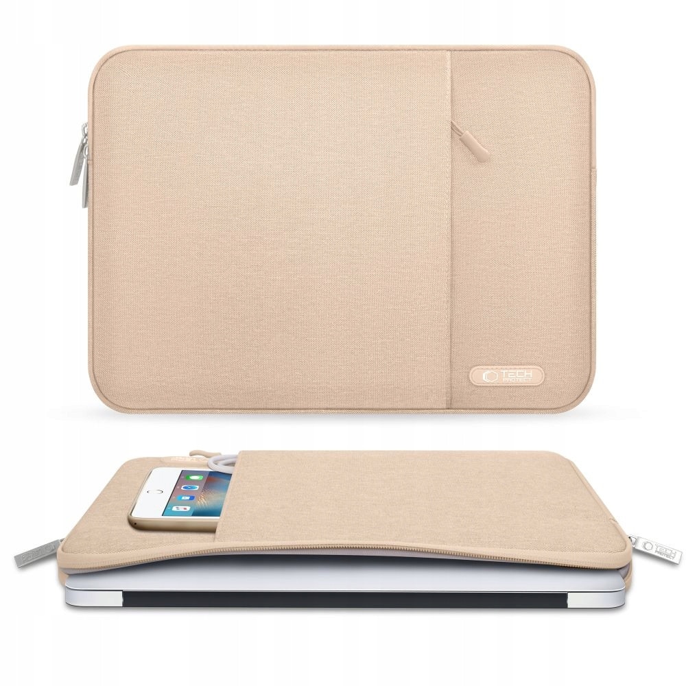 Husa laptop Tech-Protect Sleevy 13x14 inch, maro cafe latte, 36x26.5x2cm
