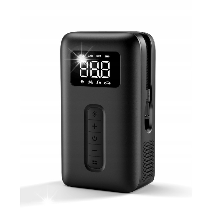 Автомобилен компресор UGREEN, 150 PSI, батерия 2500mAh, 13,5x7,8x4,88см, комплект с 3 сменяеми накрайника