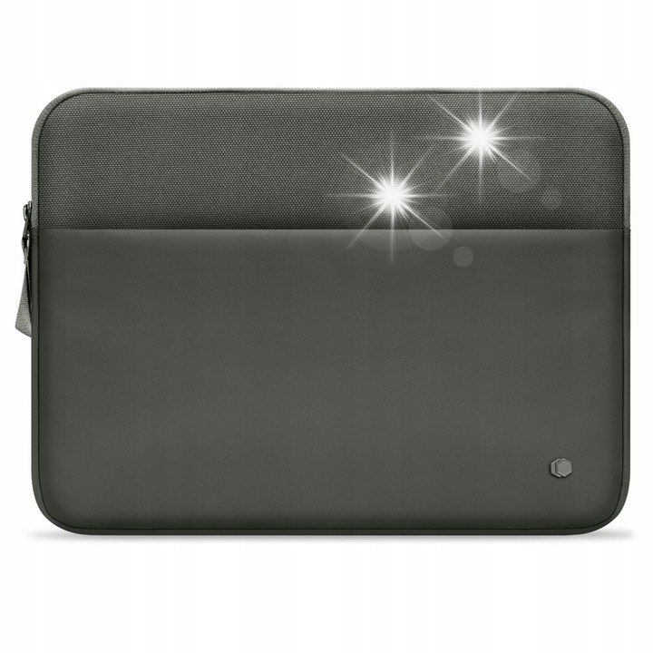 Tech-Protect 15-16 laptop tok, katonai zöld, mérete 392x280x30mm, kiegészítő zsebbel