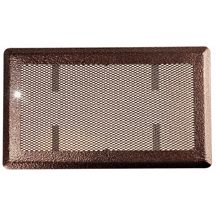 Grilaj de ventilatie pentru semineu, Km Express, metal, 16x30cm, cupru antic