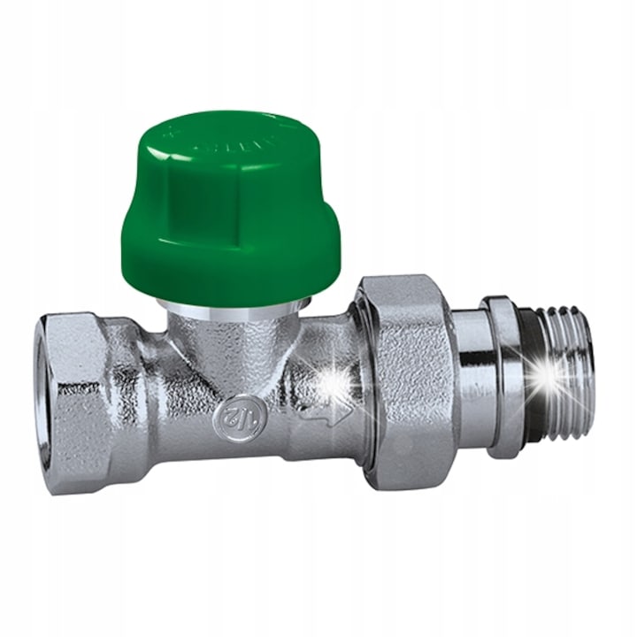 Vana termostatica dinamica Caleffi 1/2", misiune automata, cromata, dimensiuni 1/2"x48mmx52,5mmx29mmx106mm