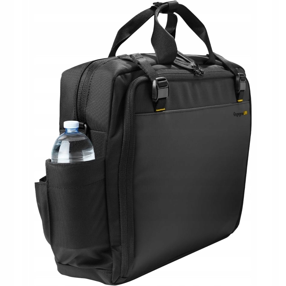 Geanta laptop Spigen KD300, neagra, 16 inch, cu suport mobil si compartiment pentru Apple AirTag