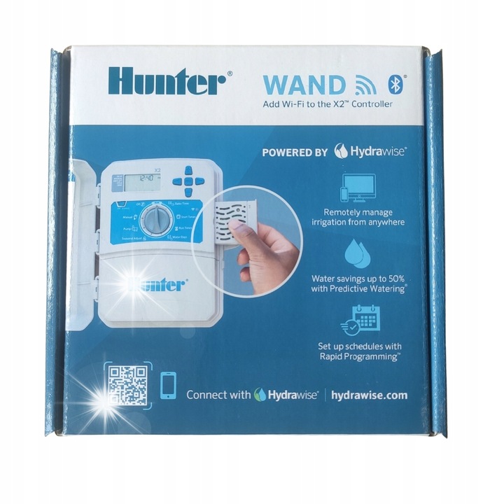 Wi-Fi модул WAND за програматори за напояване Hunter X2, онлайн управление, пестене на вода, съвместимост с Amazon Alexa