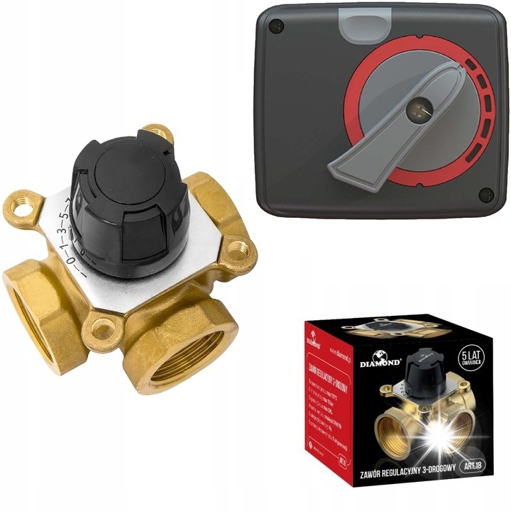 ROBINET DE REGLARE CU 3 CAI DE AMESTECARE + SERVOMOTOR 230V DIAMOND