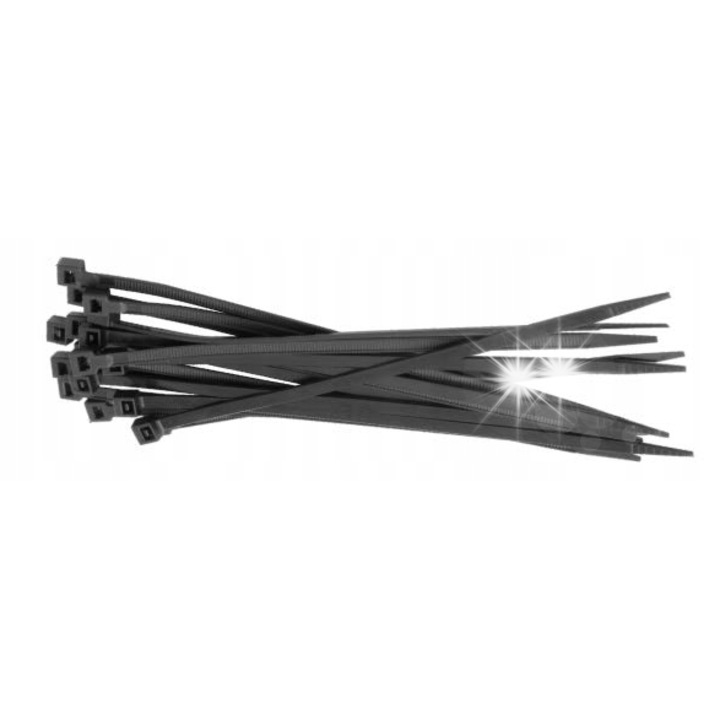 Opaske nylon, Stalco, 7,6x550mm, set 100 bucati, negru