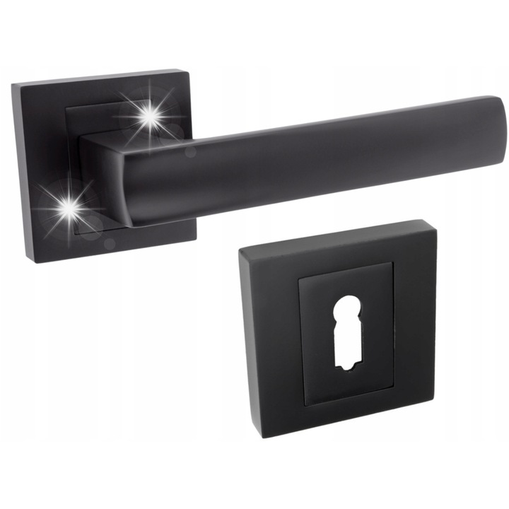 Maner usa interior Km Express, set 2 bucati, negru mat, 54x10x54mm