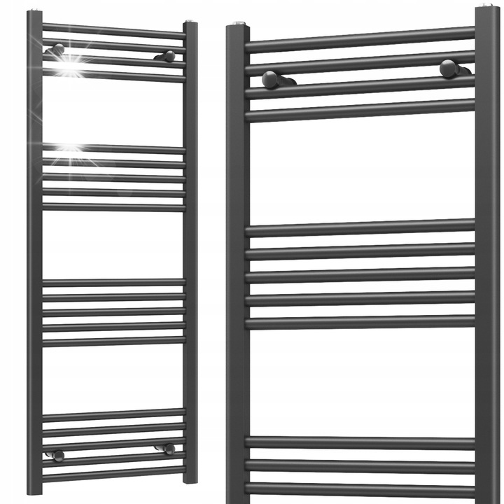 Calorifer baie Basic 500x1300mm, 19 zebre, mat black, 385W, design slim