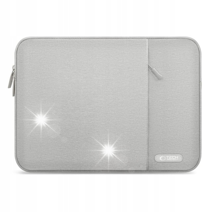 Tech-Protect Sleevy laptop tok, 13-14 hüvelykes, szürke, 36x26,5x2cm, zsebbel