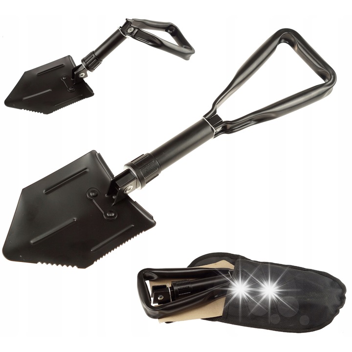 Sapaliga pliabila 3 in 1, 58cm, neagra, cu husa