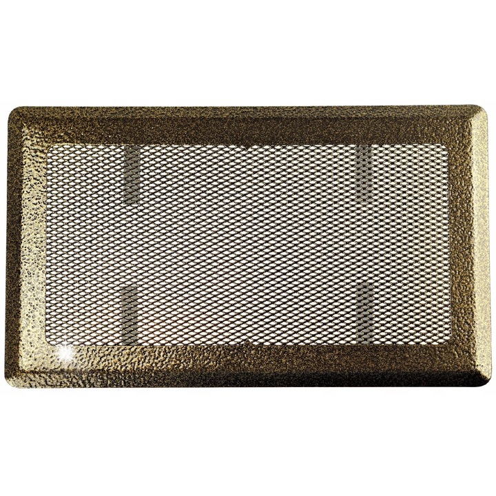 Grilaj de ventilatie metalic Km Express 16x30cm, aur antic, montaj rapid, rezistent la temperaturi