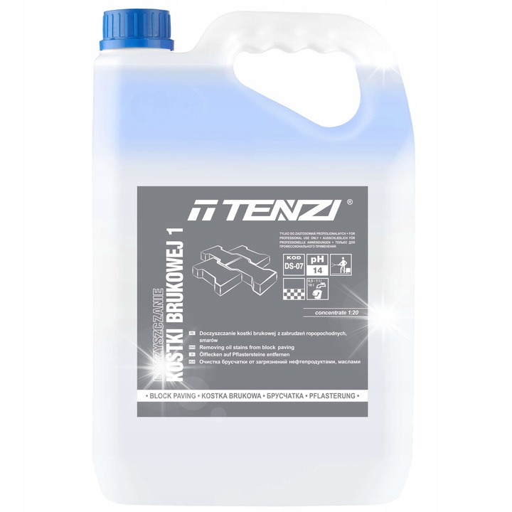 Tenzi Solutie concentrata pentru curatarea pavajului 5L, pentru murdarie de origine petroliera, utilizare pe suprafete beton si granit
