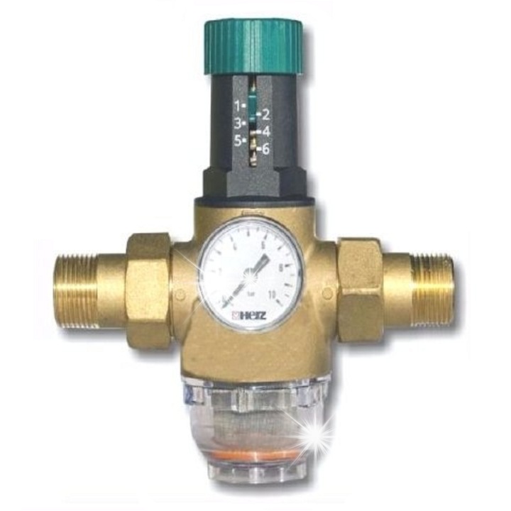 Редуктор за налягане на вода HERZ 3/4", с филтър, месинг, EPDM