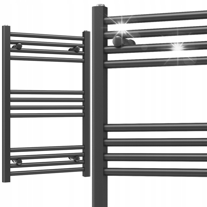 Gratar de baie Basic 50x80cm, 12 elemente, 322W, negru mat