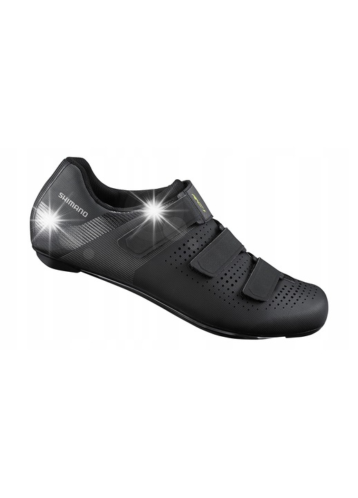 Велосипедни обувки Shimano SH-RC100, черни, с твърда подметка и велкро ленти, за мъже, 43 EU