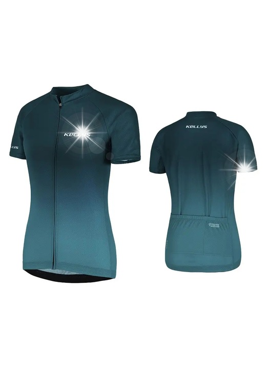 Tricou de ciclism dama Kellys Maddie 2, usor, cu maneca scurta, albastru, poliester reciclat