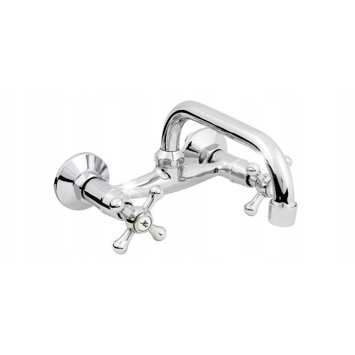 Стенен смесител за баня, Hydroland, Standard B202, хром, 150x20мм, комплект с чучур и филтри