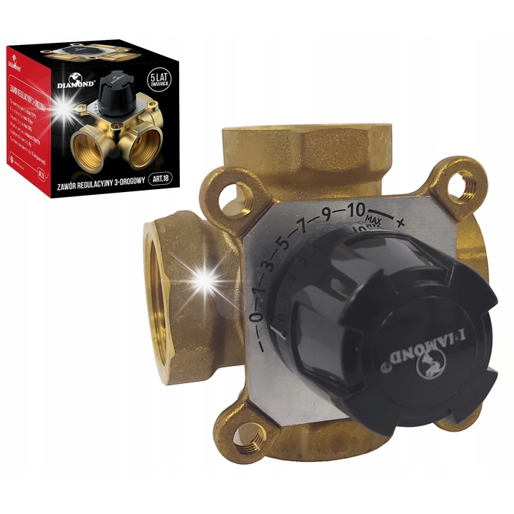 Zavor 4 drumuri Diamond, 1 1/4", 97x85mm, cu indicator pozitie si rotita de ajustare