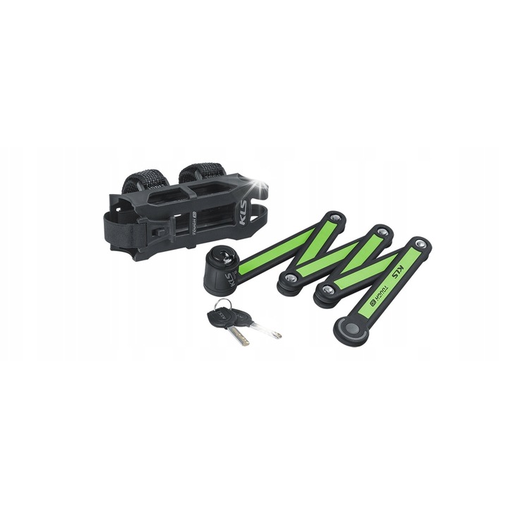 Zapiete antifurt bicicleta Kellys Fold 30, verde, 850mm, 860g, set cu 2 chei