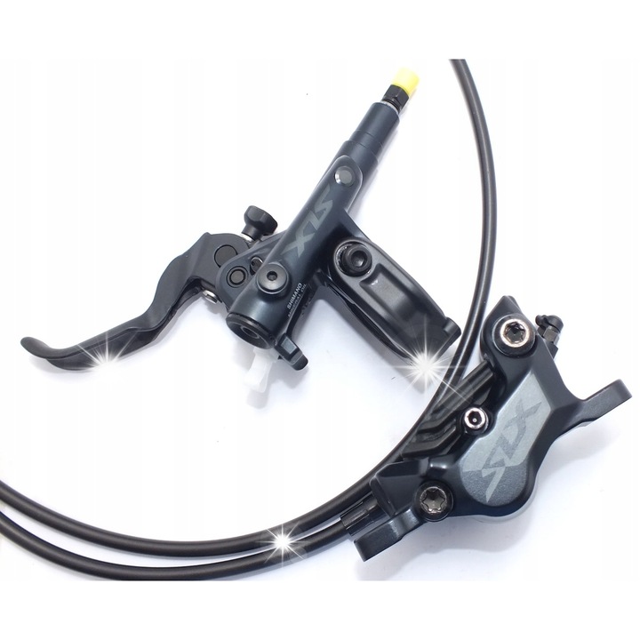 Комплект спирачки за велосипед Shimano SLX M7120 1000mm, 4 бутала, метални накладки N04C, бърз монтаж