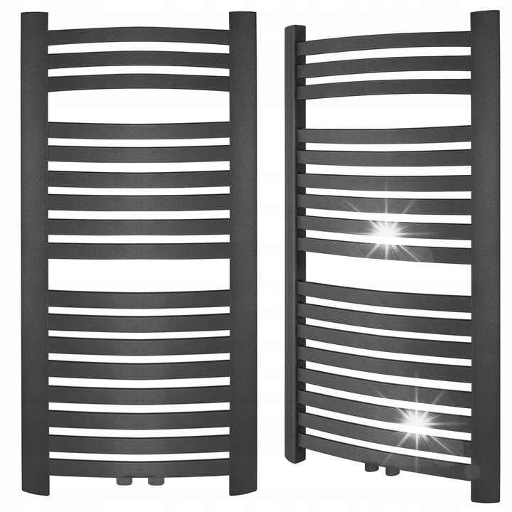 Calorifer baie Hydroland OSAKA 580x750mm 356W antracit, cu racorduri inferioare