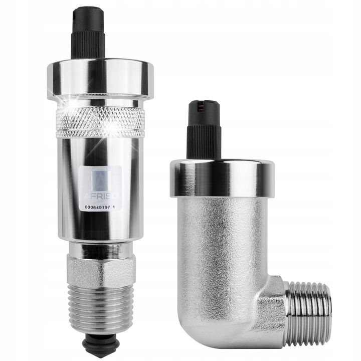 Set aerisitor automat Afriso PrimoVent G3/8" cu Aquastop si R1/2", nichelat, 1/2" GZ