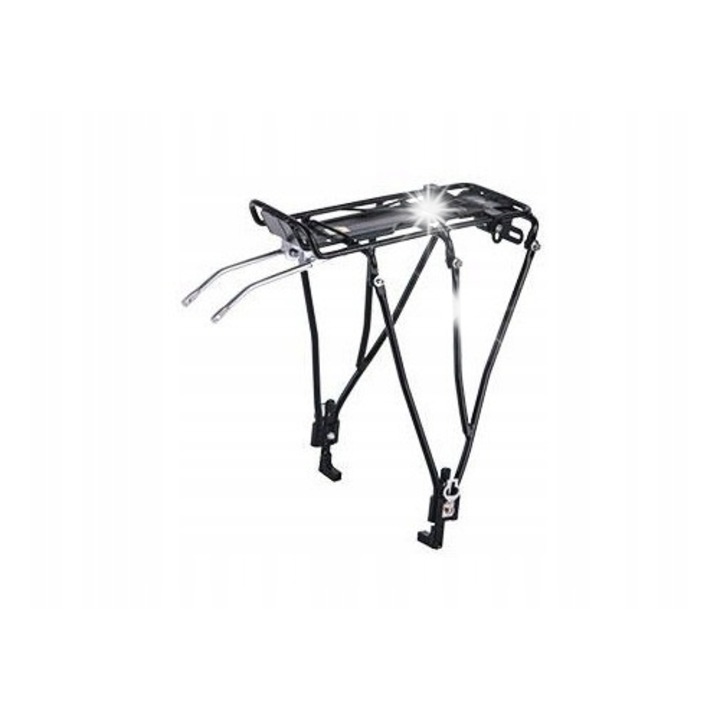 Kerékpár csomagtartó, 2K BLF-H28, alumínium, 25kg, tárcsafékhez, 26"-29", fekete