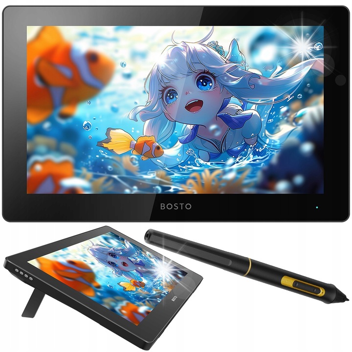 Tablet grafica BOSTO BT-16UHD, 15,6", 4K, 16384 niveluri de presiune, cu stilou wireless