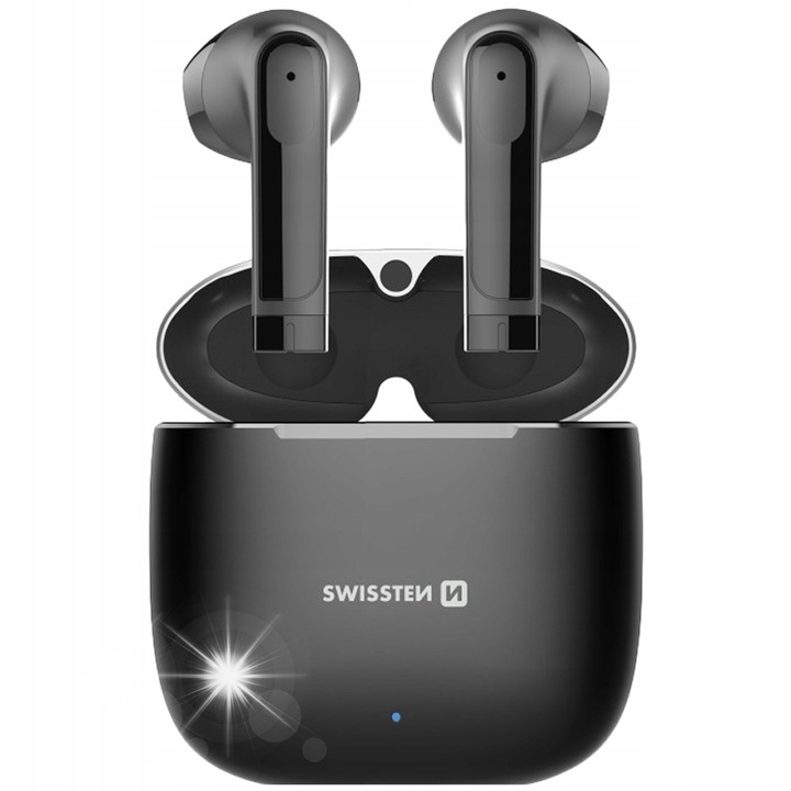 Swissten Alupods Pro vezeték nélküli fülhallgató, Bluetooth 5.1, alumínium, 4.5 óra lejátszási idő, töltőtokkal