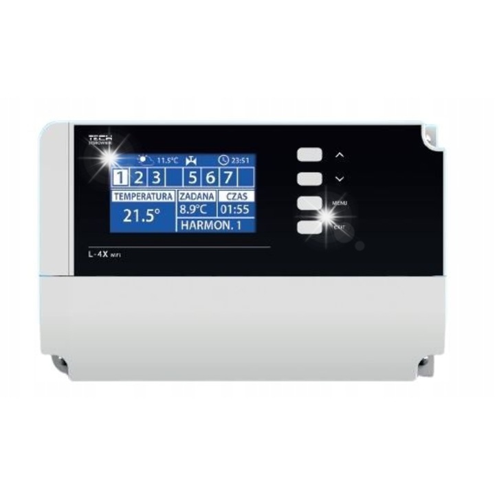 L-4X WiFi fűtésszabályzó, TECH, 4 zónás, beépített WiFi, 183x120x53mm