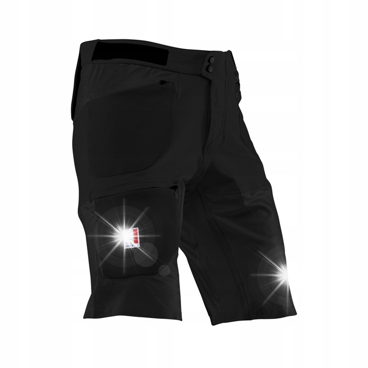 Pantaloni scurti sport barbati, LEATT, nylon/elastan/poliester, negru