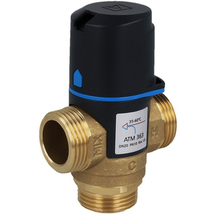 Afriso ATM 363 termosztatikus keverőszelep, 1", 35-60C, 1,6 m/h, G1''