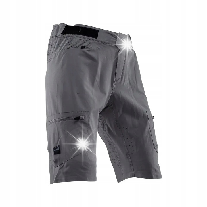 Pantaloni scurti sport barbati, LEATT, elastan/poliester, gri