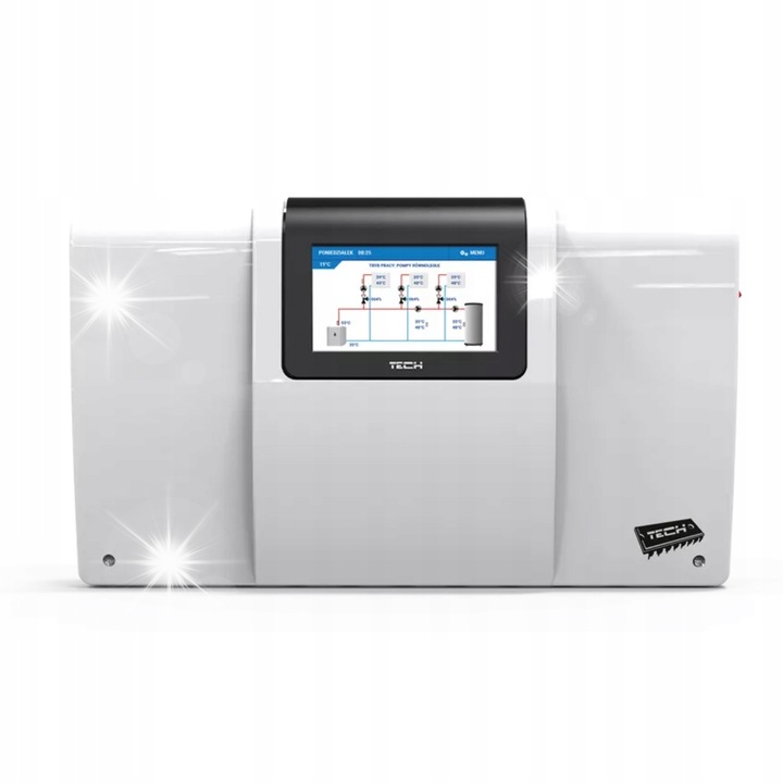 Regulátor TECH STEROWNIKI i-3 PLUS, fűtési rendszerekhez, 3 kör, 4,3" LCD kijelző, OpenTherm kompatibilis