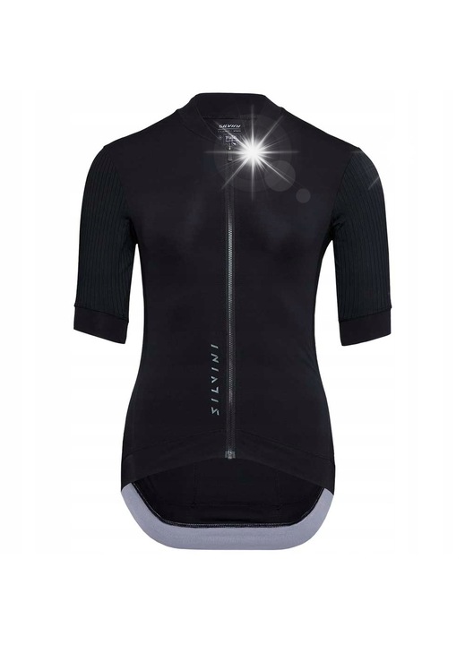 Tricou sport dama Silvini Trafoia, negru, material elastic, cu buzunare