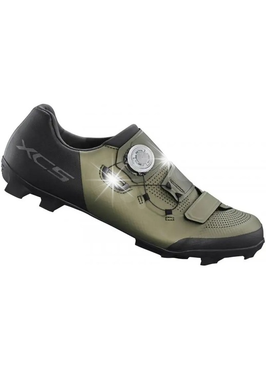 Обувки Shimano SH-XC502, зелено-черни, синтетична кожа, система за регулиране Boa, Зелен