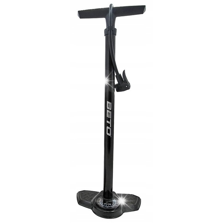 Pompa bicicleta Beto CMP-137SG5, manometru, 90 psi, rosie, 66x121cm