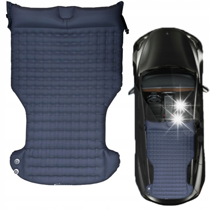 Materac auto Aerogogo, model Y, 215x135cm, 2 persoane, cu pompa incorporata, multicolor