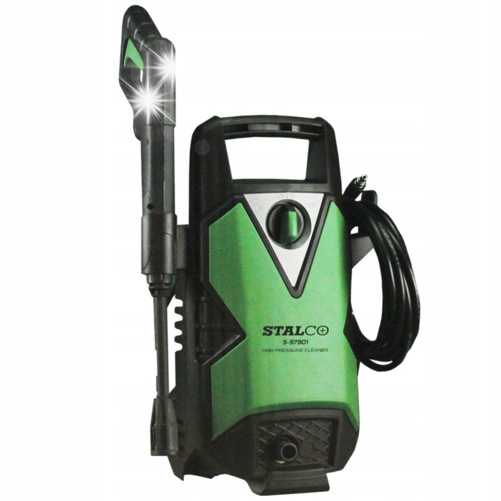 Stalco HPC120A magasnyomású mosó, 1500W, komplett szett lándzsával, pisztollyal, habosítóval, 5m PVC tömlővel