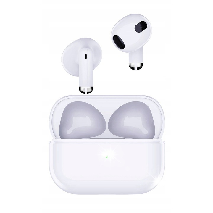 SWISSTEN miniPODS vezeték nélküli fülhallgató, Bluetooth v5.1, fehér, 3,5g, 52x36x20mm