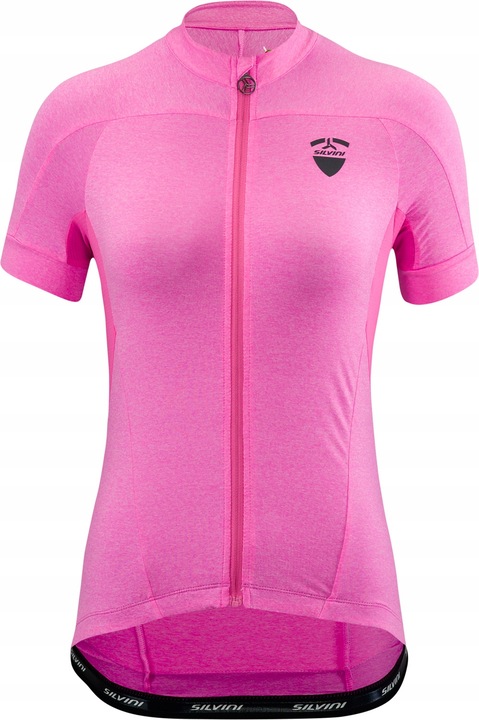 Tricou de ciclism pentru femei Silvini Bormida, roz, material respirabil, fermoar complet, trei buzunare, XS INTL