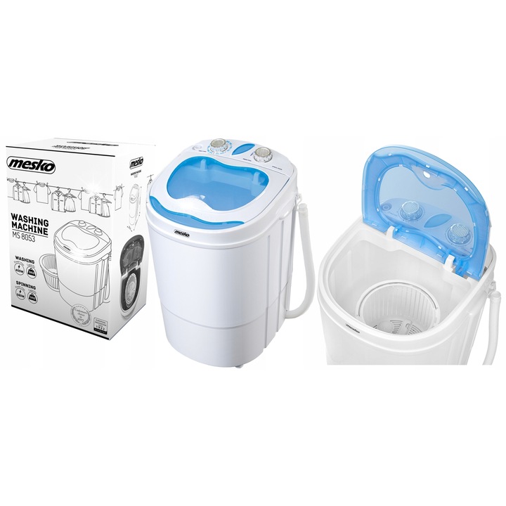 Pralko-wirowka turistica Mesko MS 8053, 2 in 1, capacitate 3kg, compacta, 360x370x530cm