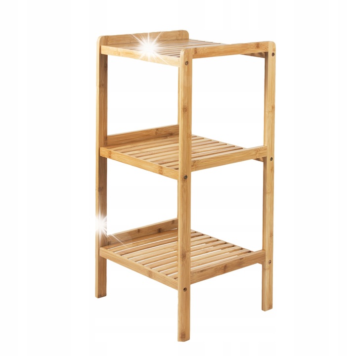 Regal bambus GreenBlue GB321, 3 poli, 37x33x78cm, pentru baie